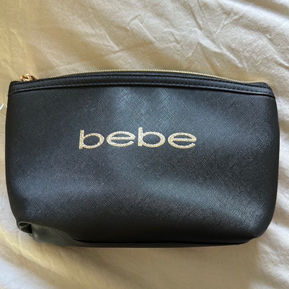 Bebe Elegant Black Pouch with Gold Logo